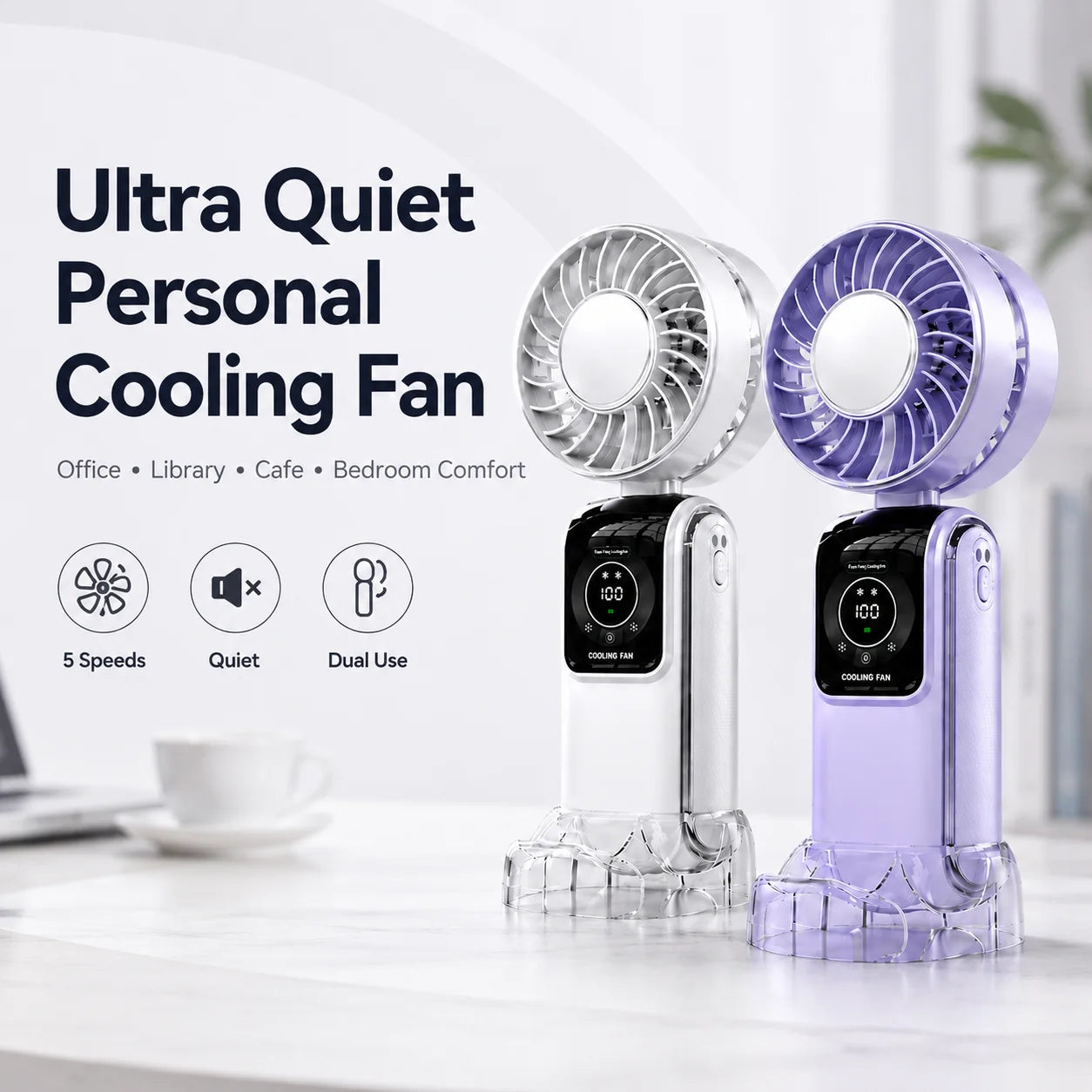 Deluxe Silent Portable Cooling Fan